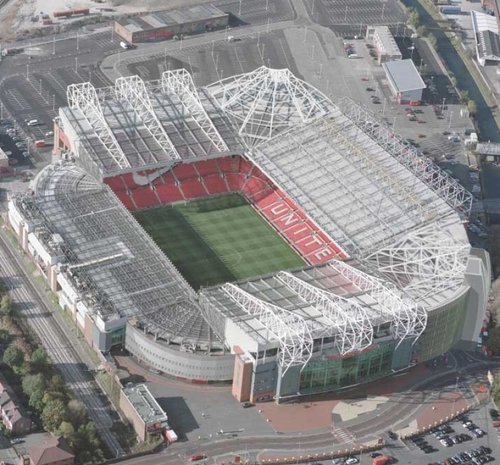 Birds eye view of Old Trafford, Manchester