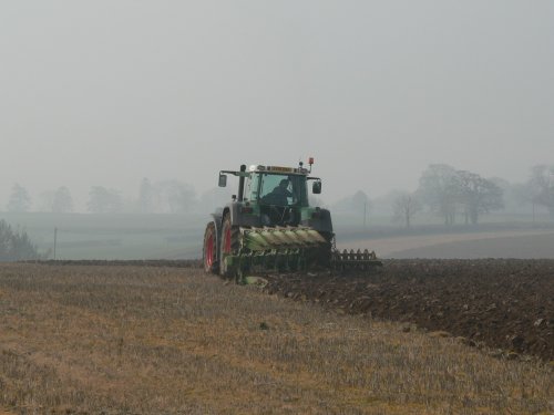Ploughing a field in rural Somerset