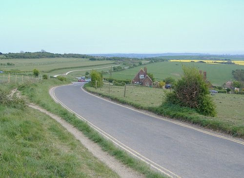 Devil's Dyke Road leading away from car park towards Hove sea front