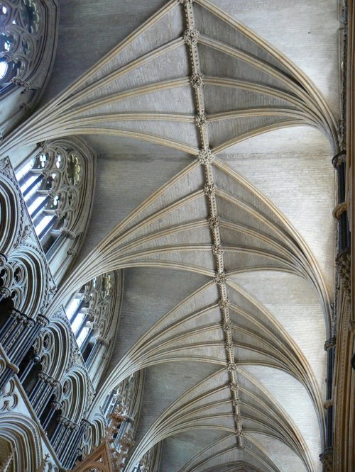 The stone vaulting of Lincoln Cathedral.