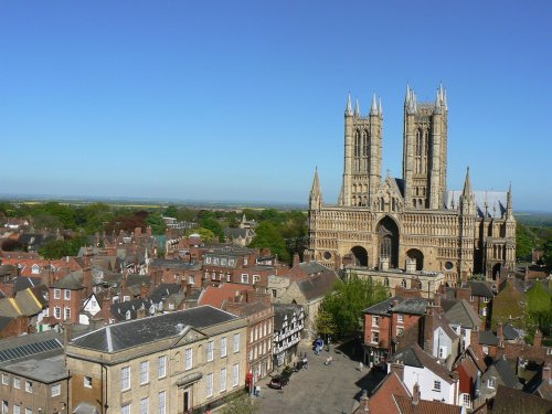 A lovely sunny day and a view from Lincoln Castle of the wonderful Cathedral.