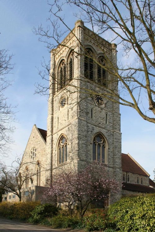 Saint Faith's is on one edge of Brenchley gardens, Maidstone, Kent