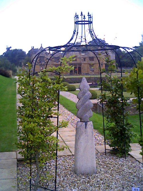 Sculpture in the garden at Dillington House, Ilminster, Somerset