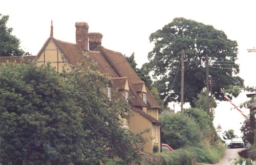 View of village from canal bridge