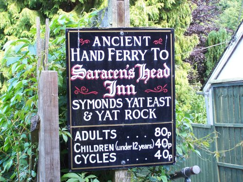 Symonds Yat ferry sign, Herefordshire