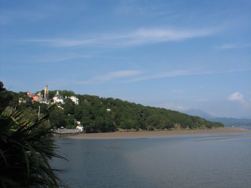 Portmeirion, Gwynedd, Wales - View of The Village from the sea