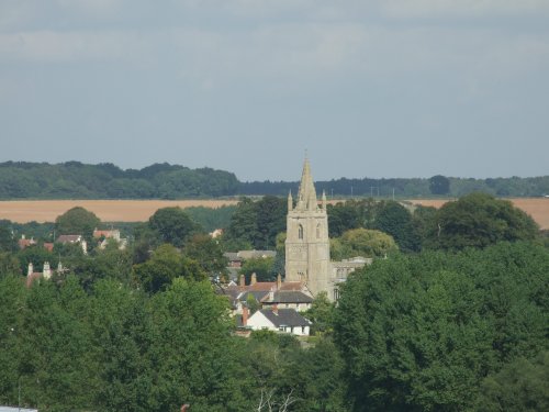 Empingham village from Rutland Water dam, Rutland