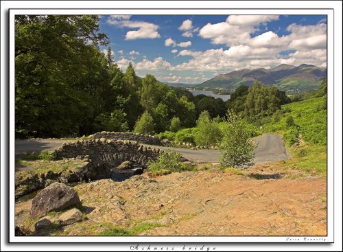 Ashness bridge overlooking Derwentwater in the lake district
