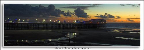 North pier after sunset, Blackpool, Lancashire
