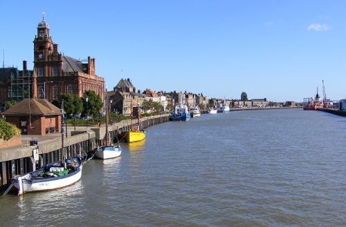 Town hall and river, Great Yarmouth, Norfolk