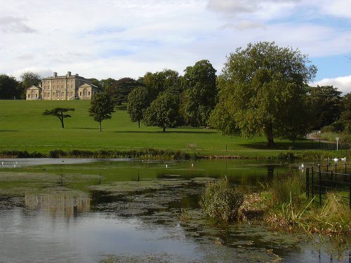Cusworth Hall and park from the upper lake, Doncaster, South Yorkshire