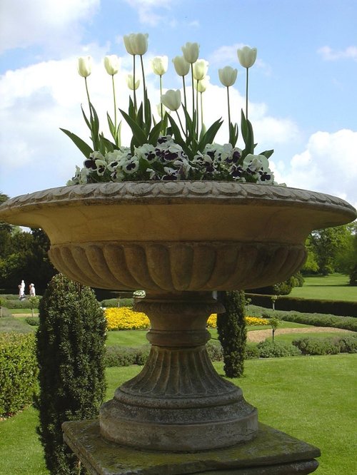 Urn in the Italian Garden at Belton House, Belton, Lincolnshire