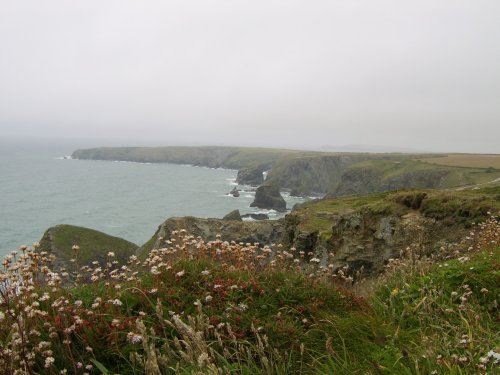 A picturesque view of Bedruthan Steps, St Eval, Cornwall