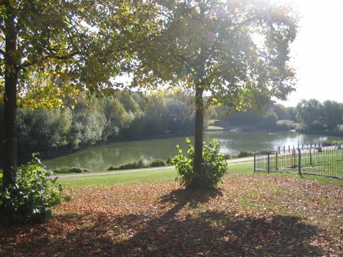 Boating Lake in Autumn, Fairlands Valley Park, Stevenage, Hertfordshire