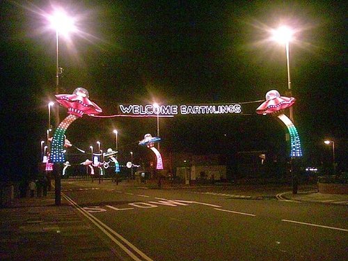 Start of the lights at starr gate, Blackpool Illuminations, Lancashire