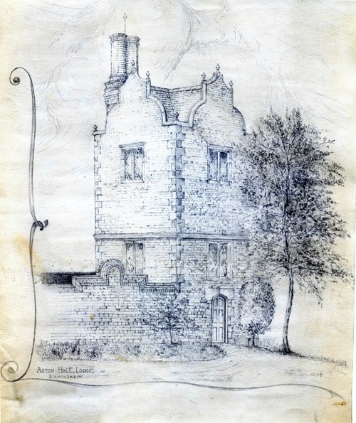 Aston Hall Lodge, Birmingham 1933, Pen Sketch