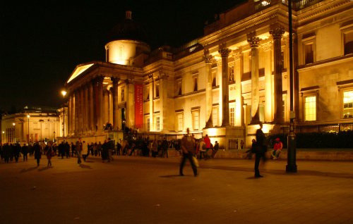 National Gallery by Night, London, Greater London