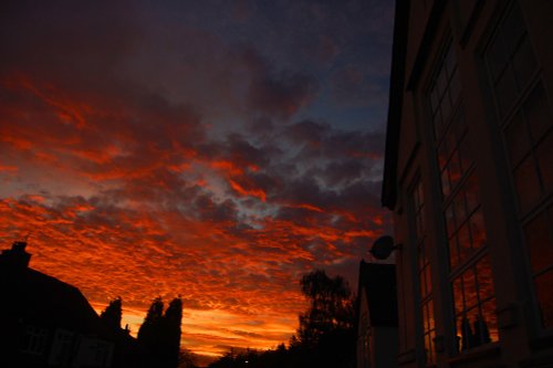 Fire in the sky at Kingsbury, Warwickshire