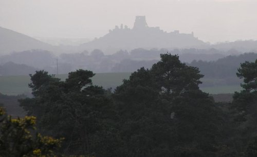 Corfe Castle thro' the mist