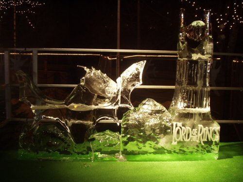 'Lord of the Rings' sculpture in ice at Cardiff's Winter Wonderland.