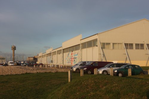 Calshot Activity Centre with Coastguard Control Tower