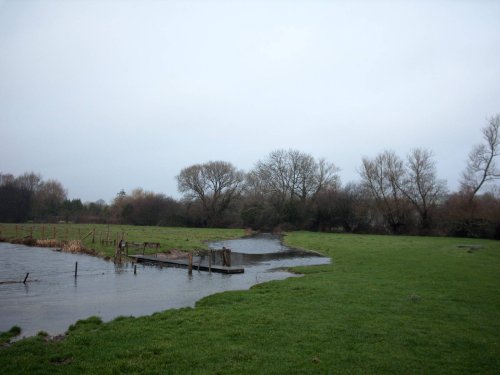 The river Wyley in flood, Great Wishford, Wiltshire