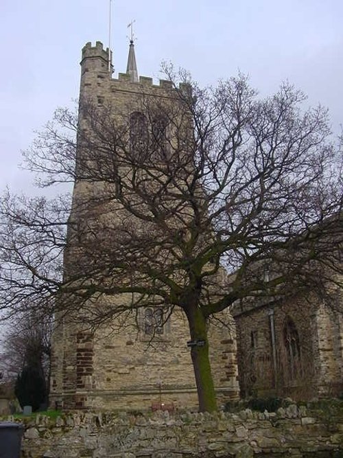 Elstow Church notice the clock/bell tower is not on the top of church but next to it!