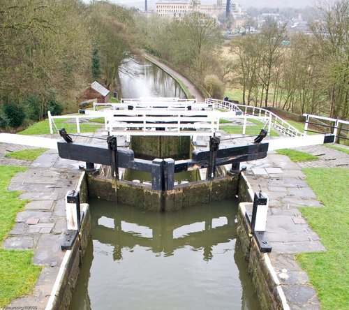 The Five rise locks, Bingley, West Yorkshire
