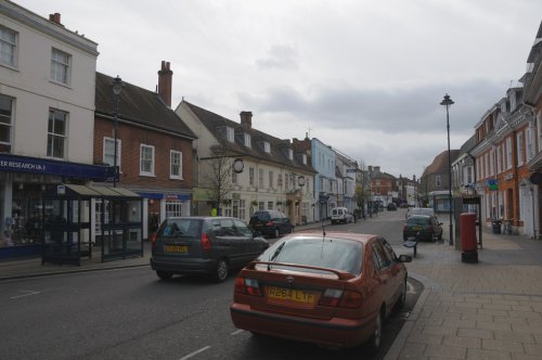 Alton High Street on Cloudy Day