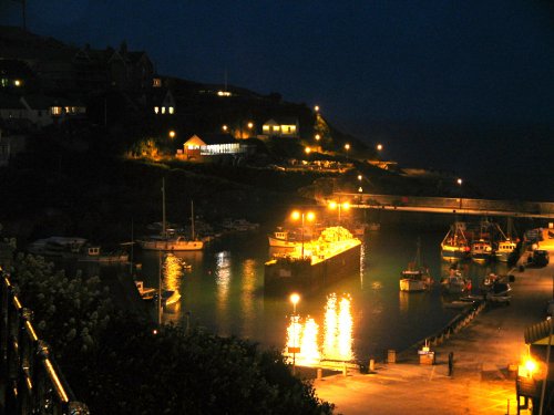 Newquay Harbour at Night.