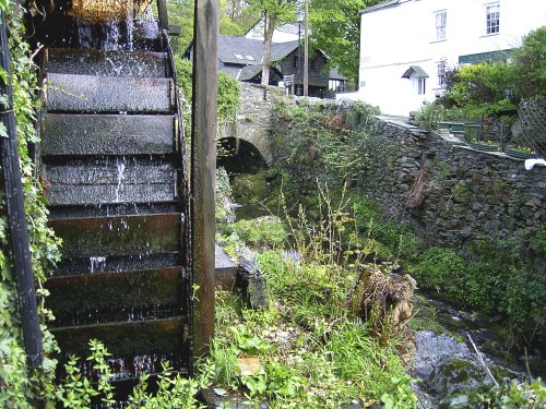 Water wheel at Mill, Ambleside River. Cumbria.