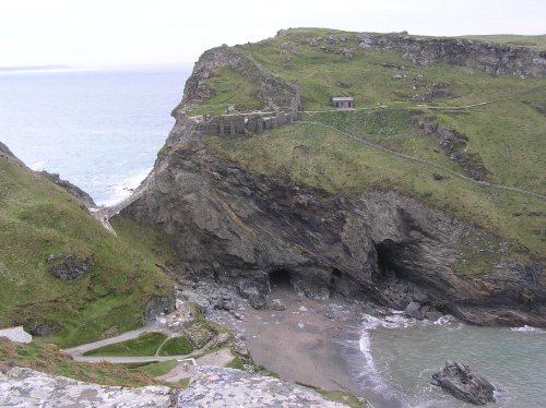 View of Tintagel from the headland opposite