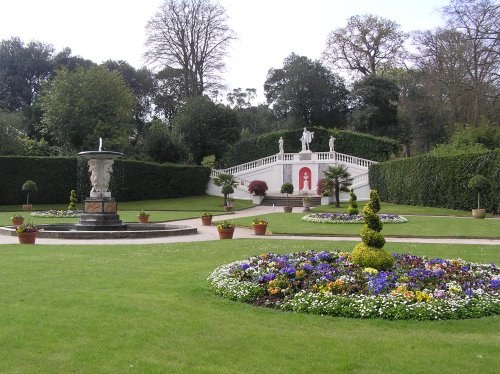 Formal garden at Mount Edgcumbe, Cornwall
