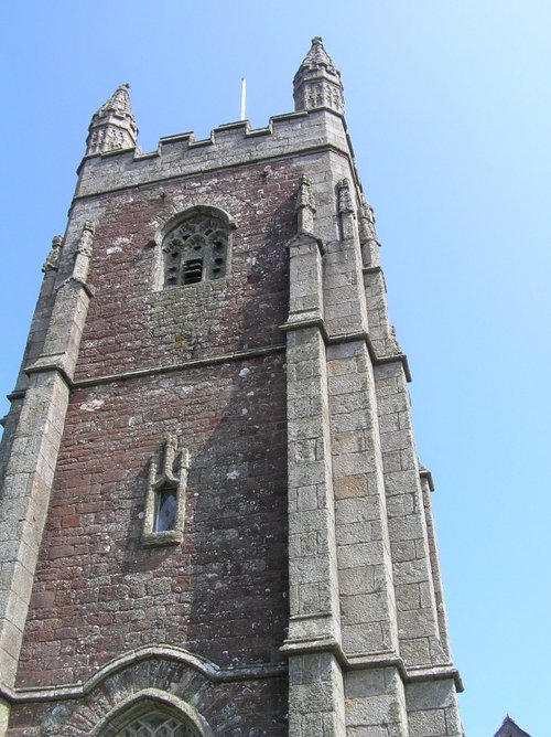 Maker church tower, adjoining Mount Edgcumbe country park, Cornwall