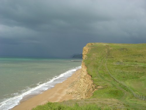On the Coast Path Heading for West Bay, Dorset.