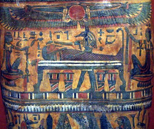 detail on a mummys tomb