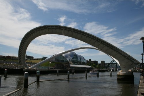 Gateshead Millennium Bridge. Bridge open