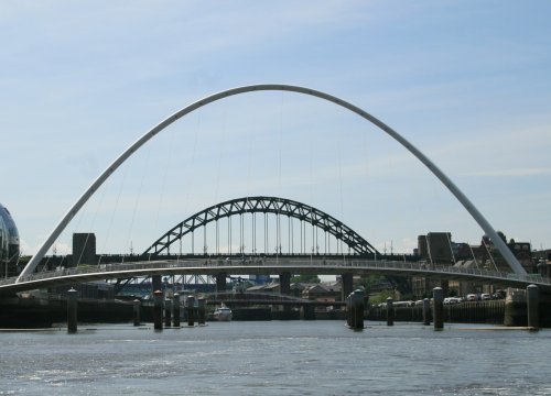 Tyne Bridges from the river.