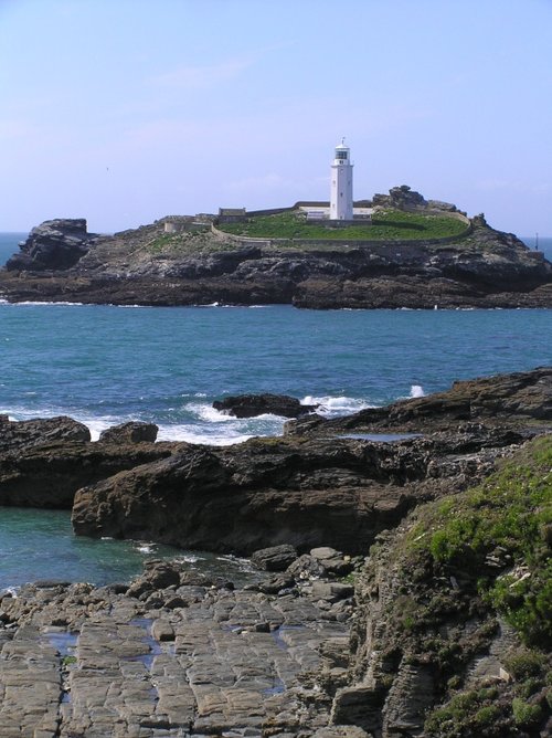 Classic view of Godrevy Lighthouse, Cornwall