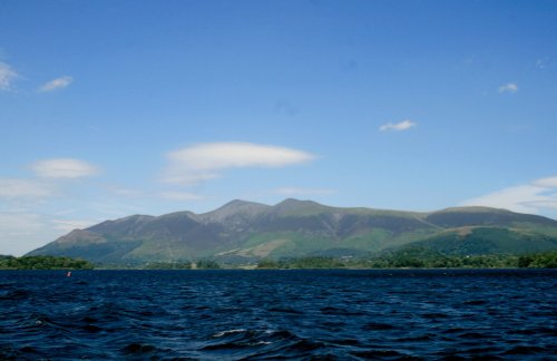 Derwentwater, a view looking north from a pleasure craft.