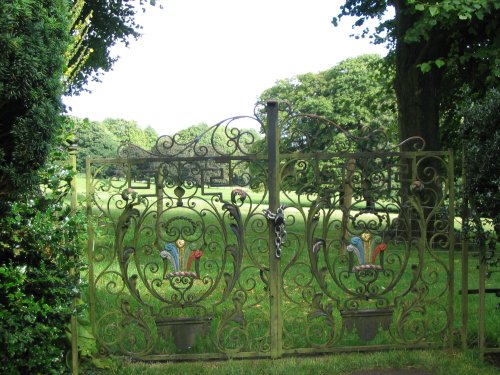 Wrought Iron Gates with family emblem