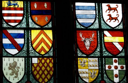 Stained glass in the church, Wootton Underwood, Bucks