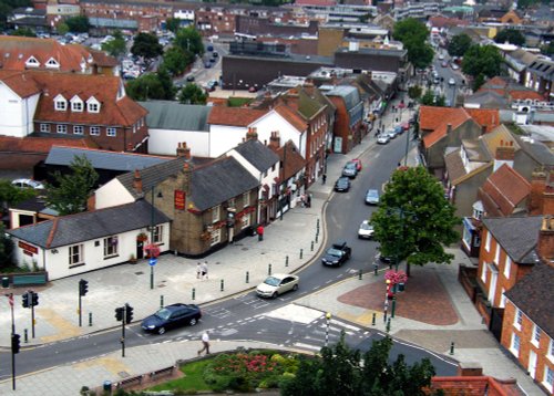 The High Street viewed from the Holy Trinity Church Tower