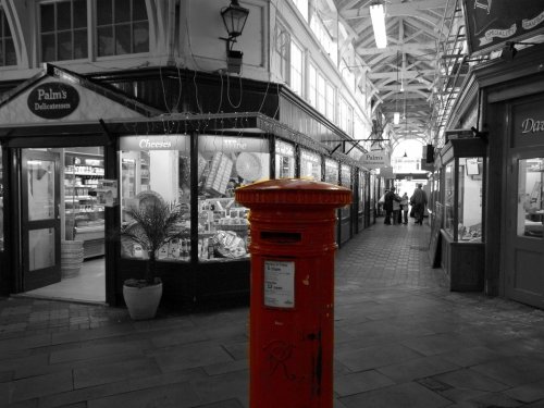 Postbox in covered market, Oxford
