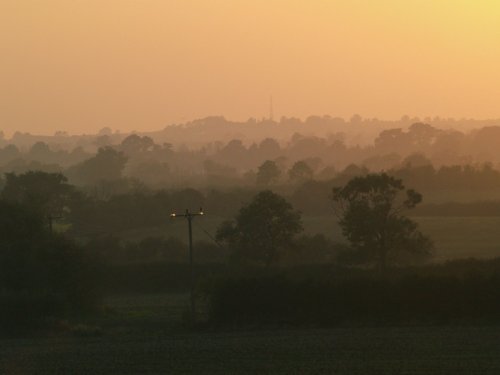 Evening sun on farmland near Steeple Claydon, Bucks