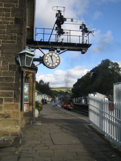 The mid-morning train to Pickering. Grosmont Station.