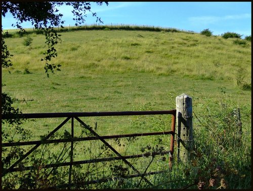 A gate and a hillock