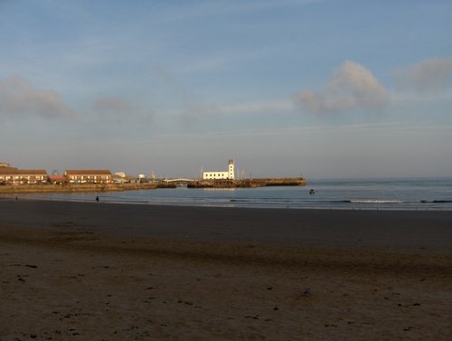 Dusk over Scarborough harbour
