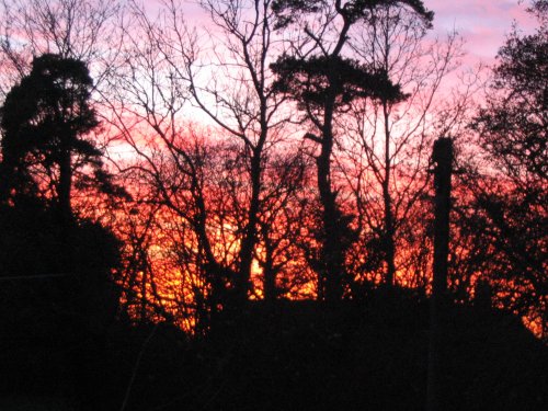 Beautiful sunset from bedroom window