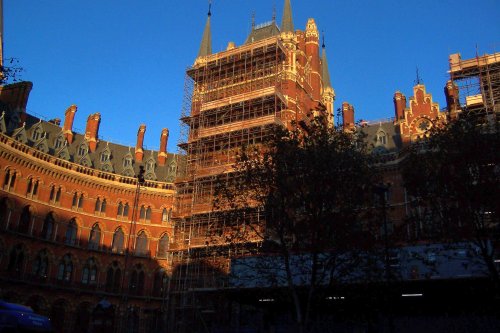 Scaffolding on St. Pancras Station